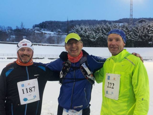 Jeg, Jan Wilhelm Werner og Morten Vestvik etter endt maraton.